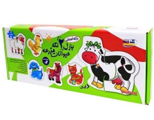 گلدونه/دو پازل تکه حیوانات مزرعه